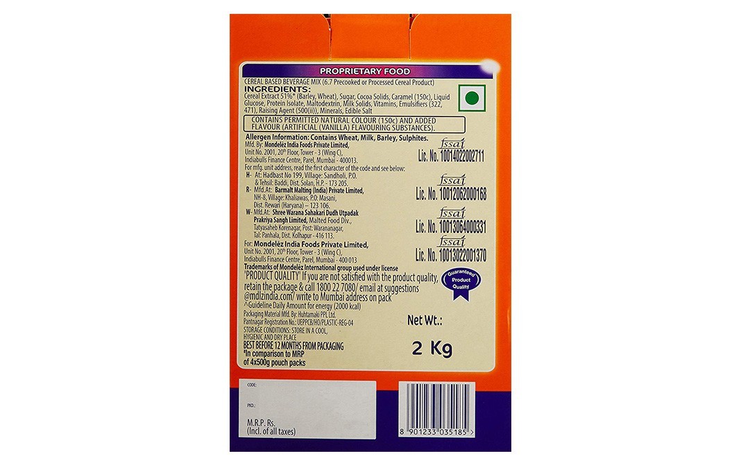 Cadbury Bournvita Health Drink Inner Strength Formula   Pack  2 kilogram